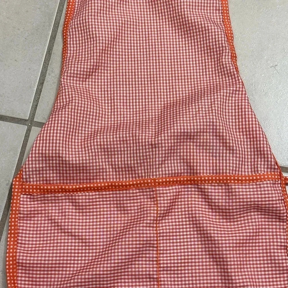Vintage Kids orange plaid apron size 4-5 - Picture 3 of 7